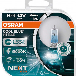OSRAM H11 12V 55W PGJ19-2 Cool Blue INTENSE NextGeneration 5000K + 100% Περισσότερο Φως (64211CBN-HCB) 2τμχ