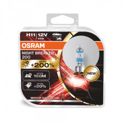 OSRAM H11 12V 55W PGJ19-2 NIGHT BREAKER®200 +200% 2 TEM OSRAM