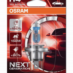 OSRAM 12V H4 12V 60/55W Night Breaker Laser +150% Περισσότερο Φως (64193NL-01B) 1τμχ