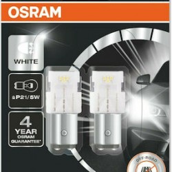 OSRAM P21/5W 12V 1,7W BAY15d LEDriving Cool White 6000K NO ECE (7528DWP-02B) 2τμχ