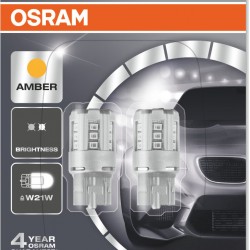 OSRAM W21W 12V 1W Ledriving Amber (7705YE-02B) 2τμχ