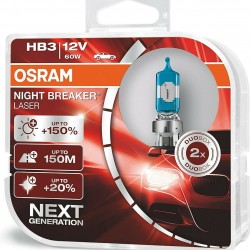 OSRAM 12V HB3 60W +150% ΠΕΡΙΣΣΟΤΕΡΟ ΦΩΣ NIGHT BREAKER® LASER (9005NL-HCB) 2τμχ